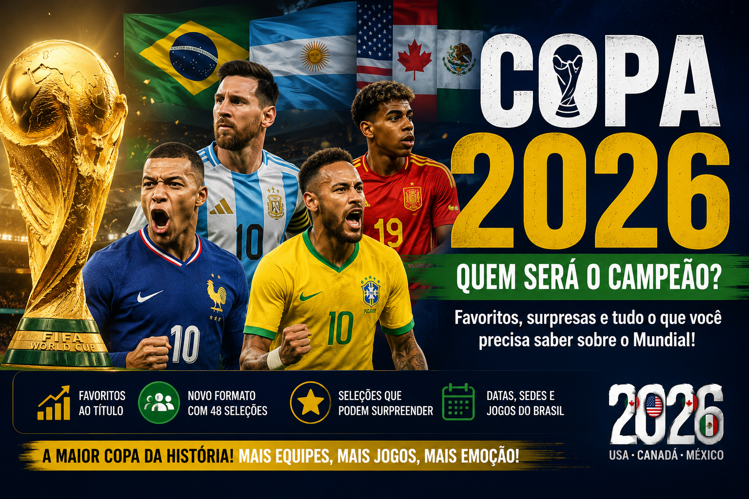 As apostas já começaram e milhões de torcedores estão de olho nas seleções favoritas para levantar a taça...