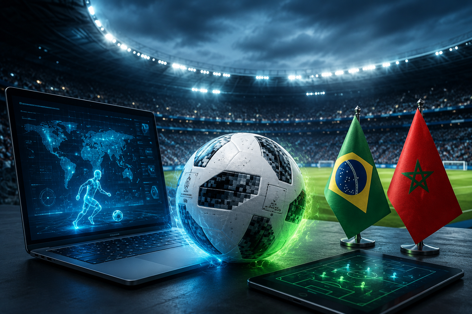 Seleção Brasileira em campo contra Marrocos na estreia da Copa do Mundo 2026, jogo mais esperado hoje no Brasil às 19h
